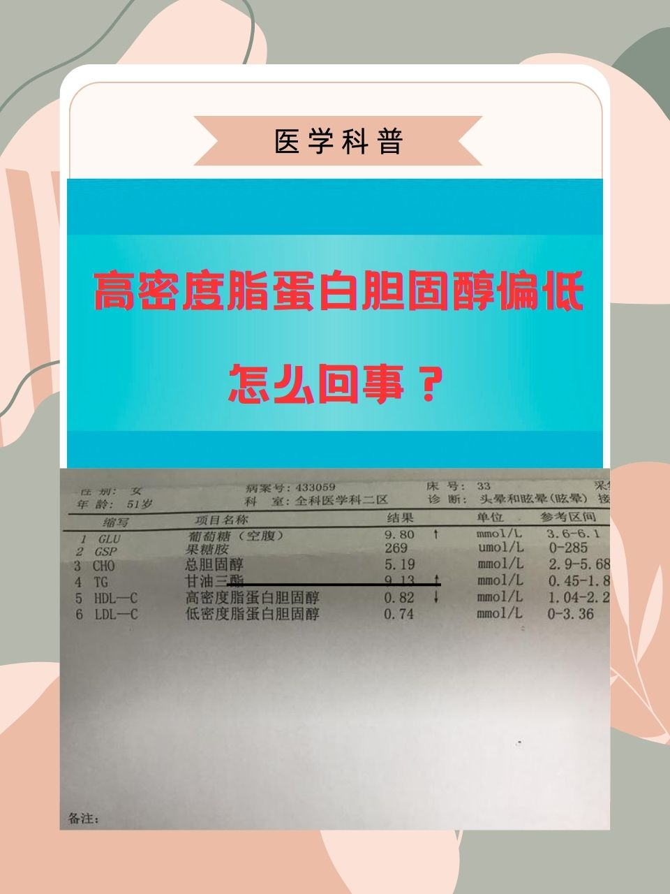 高密度脂蛋白胆固醇偏低怎么回事？