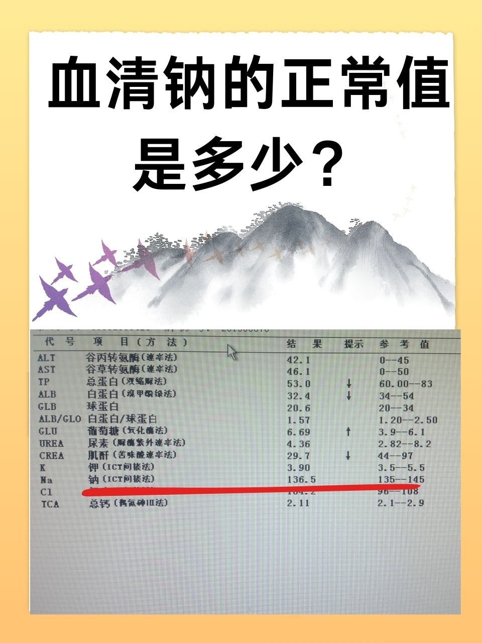 血清钠的正常值是多少？